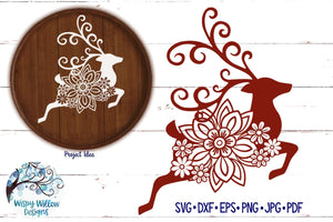 Floral Reindeer SVG Wispy Willow Designs Company