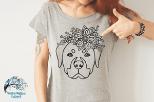 Floral Rottweiler SVG Wispy Willow Designs Company
