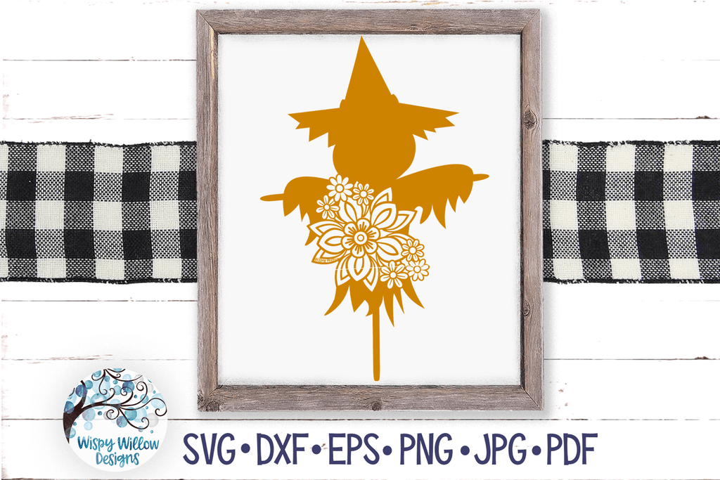 Floral Scarecrow SVG Wispy Willow Designs Company
