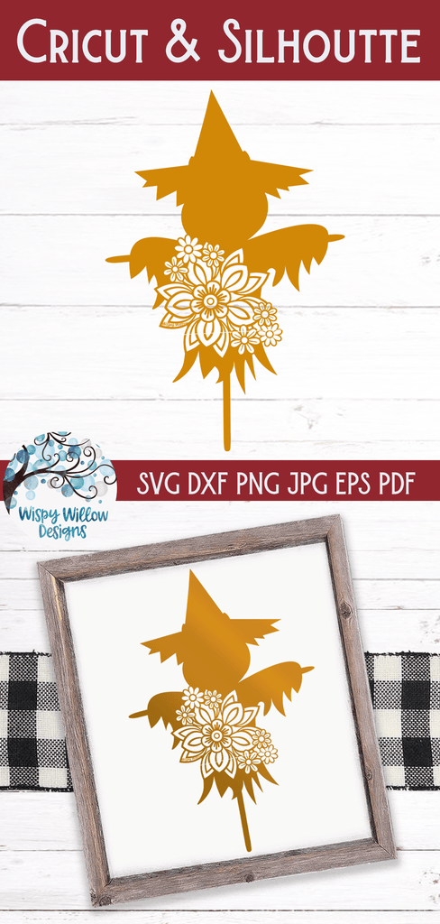 Floral Scarecrow SVG Wispy Willow Designs Company