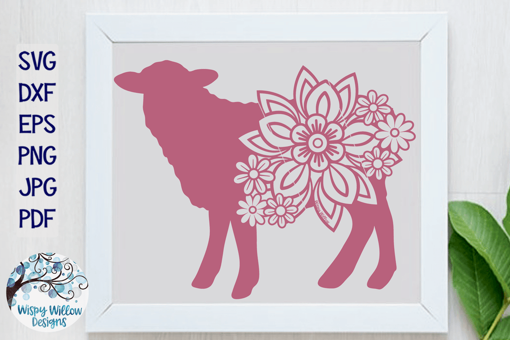 Floral Sheep SVG Wispy Willow Designs Company