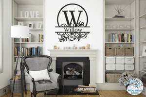 Floral Split Monogram SVG Bundle Wispy Willow Designs Company
