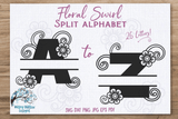 Floral Swirl Split Alphabet SVG Bundle Wispy Willow Designs Company