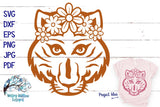 Floral Tiger Face SVG Wispy Willow Designs Company