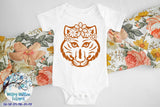Floral Tiger Face SVG Wispy Willow Designs Company
