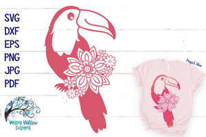 Floral Toucan SVG Wispy Willow Designs Company