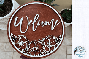 Floral Welcome Sign Bundle for Glowforge or Laser Cutter Wispy Willow Designs Company