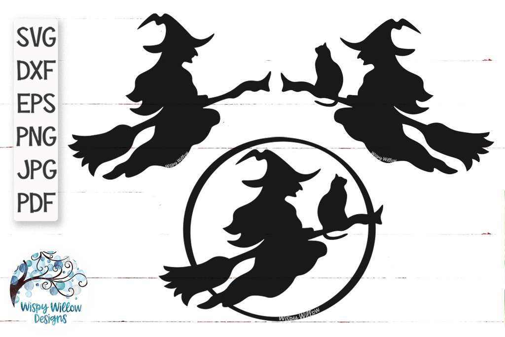 Flying Witch SVG Bundle | Halloween SVGs Wispy Willow Designs Company