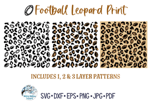 Football Leopard Print SVG | Fall Sport Animal Pattern Wispy Willow Designs Company