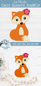 Fox with Flower SVG Wispy Willow Designs Company