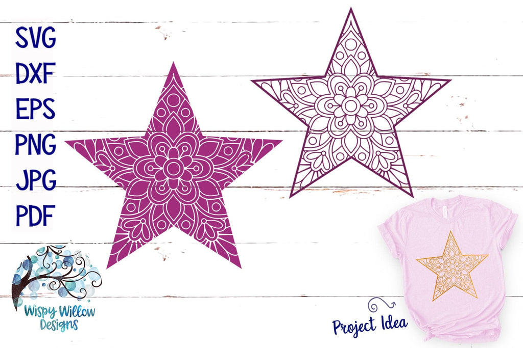 FREE Star Mandala SVGs Wispy Willow Designs Company