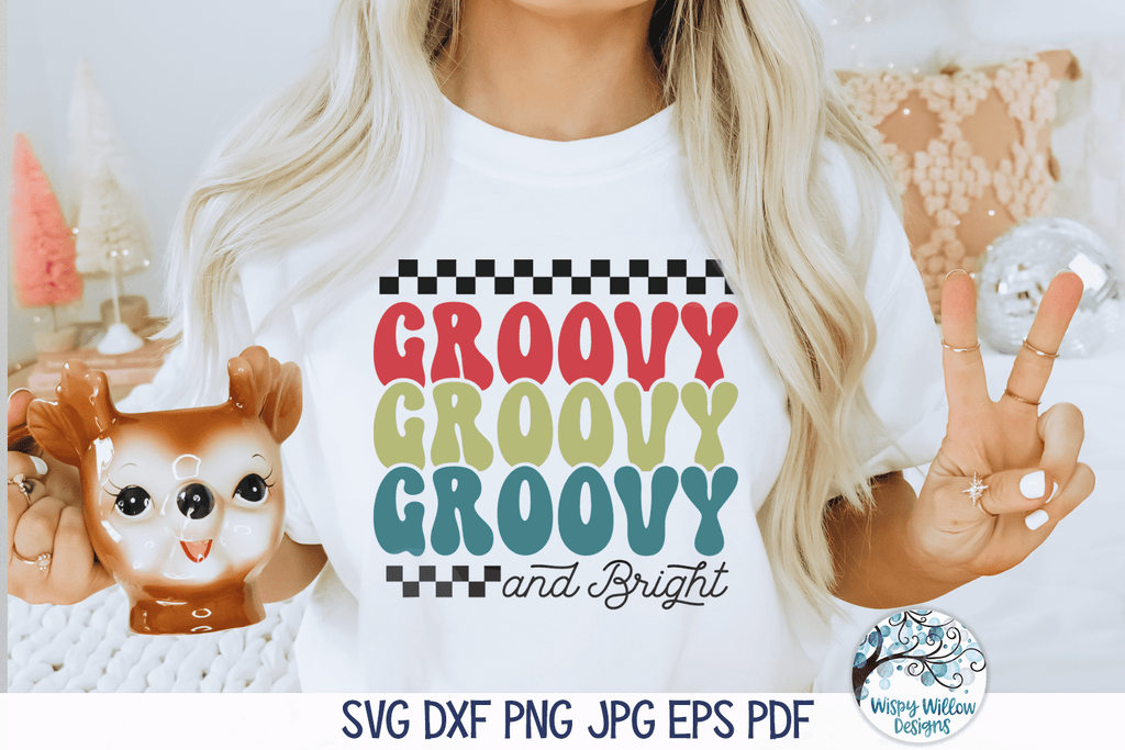Funny Groovy Christmas SVG Bundle | Retro Holiday Designs Wispy Willow Designs Company
