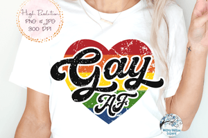 Gay AF Heart Sublimation Png Wispy Willow Designs Company