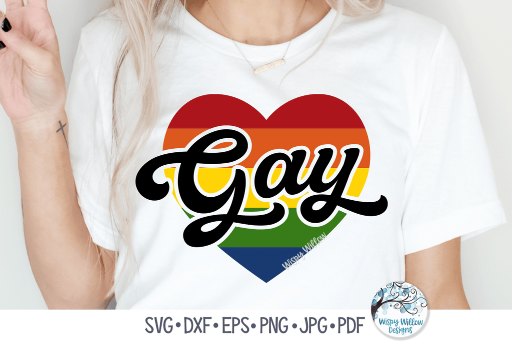 Gay Heart SVG Wispy Willow Designs Company