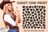 Ghost Cow Print SVG | Halloween Animal Pattern Wispy Willow Designs Company