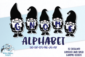 Gnome Alphabet SVG Bundle Wispy Willow Designs Company