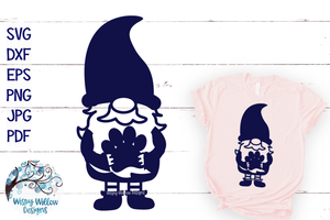 Gnome with Paw Print SVG Wispy Willow Designs Company