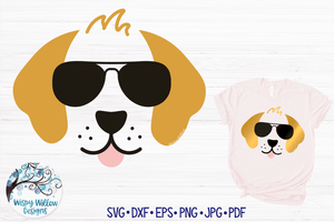 Golden Retriever Dog with Sunglasses SVG Wispy Willow Designs Company