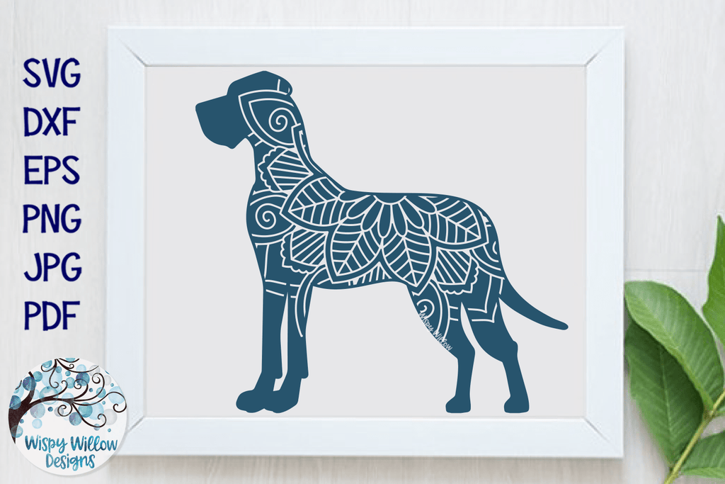 Great Dane Mandala SVG | Dog Mandala Wispy Willow Designs Company
