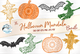 Halloween Mandala SVG Bundle | Witch, Scarecrow, Bat, Pumpkin Mandalas Wispy Willow Designs Company