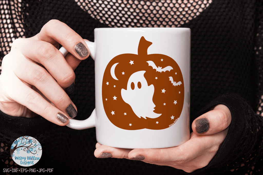 Halloween Pumpkin with Witch, Bats, Ghost, House SVG Bundle Wispy Willow Designs Company