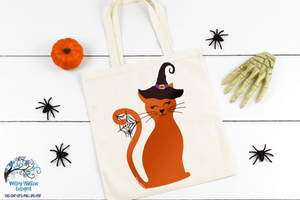 Halloween Witch Cat SVG Wispy Willow Designs Company