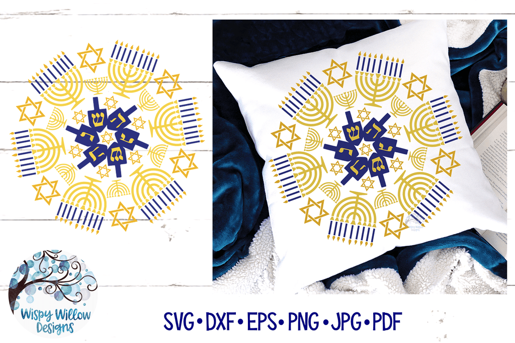 Hanukkah Mandala SVG Wispy Willow Designs Company
