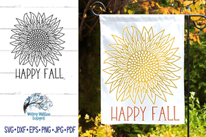 Happy Fall Sunflower SVG Wispy Willow Designs Company