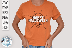 Happy Halloween Spider Web SVG Wispy Willow Designs Company