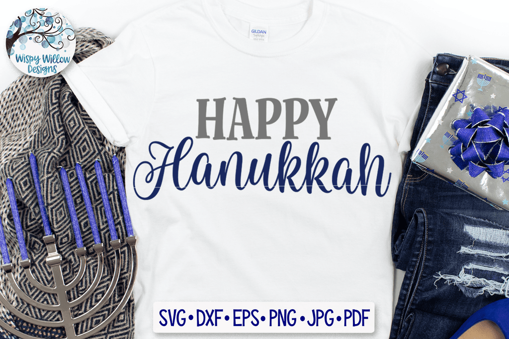 Happy Hanukkah SVG Wispy Willow Designs Company