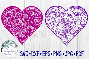 Heart Zentangle SVG Bundle Wispy Willow Designs Company