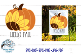 Hello Fall Sunflower Pumpkin SVG Wispy Willow Designs Company
