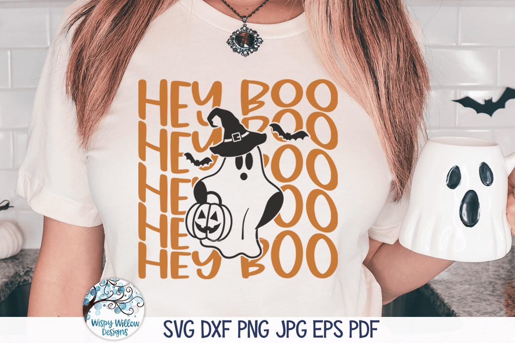 Hey Boo Ghost SVG | Halloween Wispy Willow Designs Company