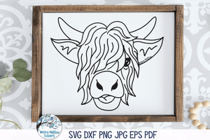Highland Cow SVG Wispy Willow Designs Company