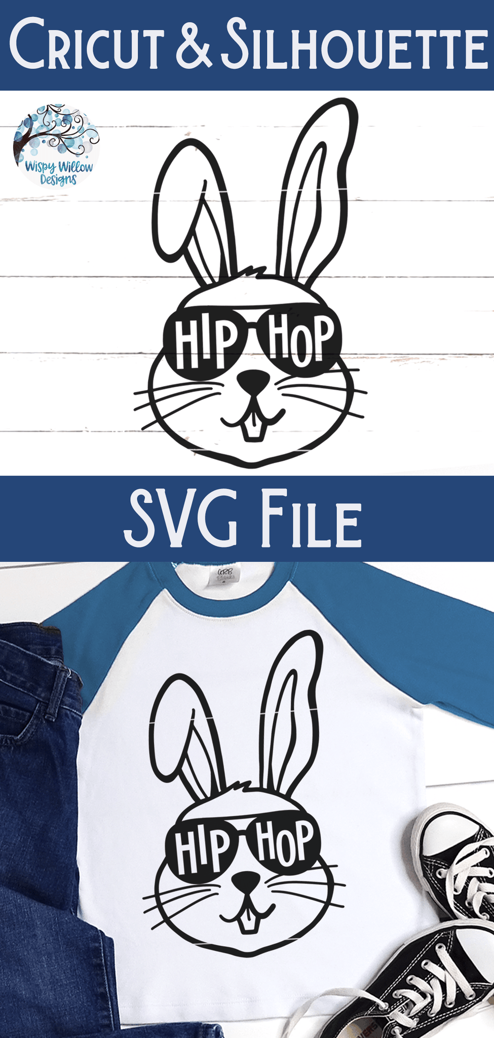 Hip To Hop Bunny Rabbit SVG Wispy Willow Designs Company