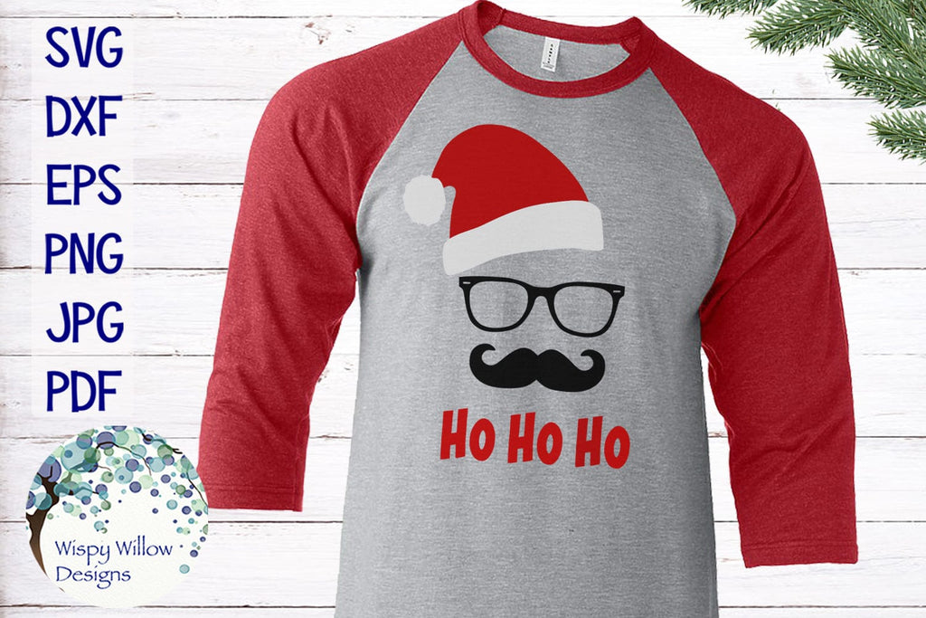 Ho Ho Ho Hipster Santa - Funny Christmas SVG Wispy Willow Designs Company