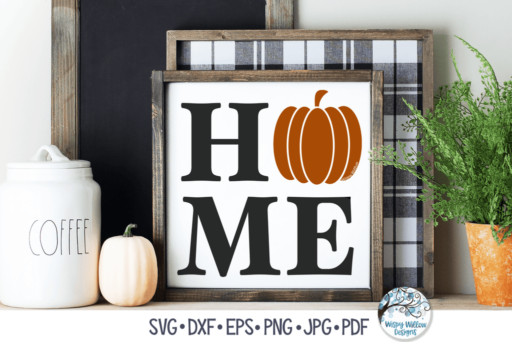 Home with Pumpkin SVG Wispy Willow Designs Company