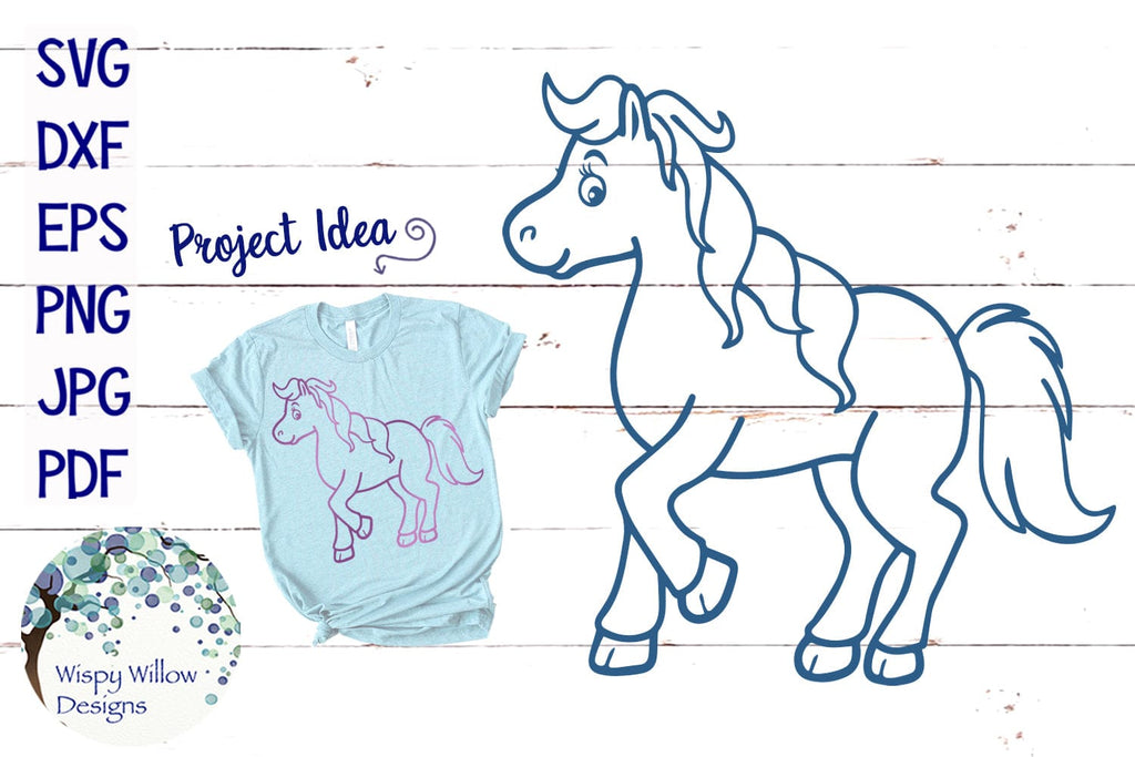 Horse Outline SVG Wispy Willow Designs Company