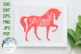 Horse With Flowers SVG Wispy Willow Designs Company
