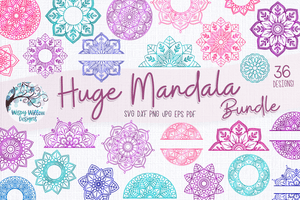 Huge Mandala SVG Bundle Wispy Willow Designs Company