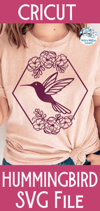 Hummingbird with Flowers SVG Wispy Willow Designs Company