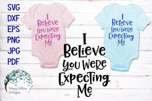 I Believe You Were Expecting Me SVG | Funny Newborn Baby Shirt Wispy Willow Designs Company