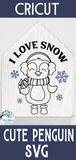 I Love Snow Penguin Svg Wispy Willow Designs Company