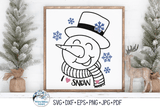 I Love Snow Snowman SVG Wispy Willow Designs Company