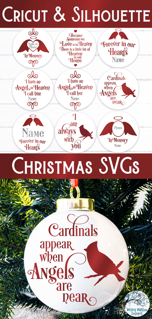 In Memory Round Ornament SVG Bundle | Christmas SVGs Wispy Willow Designs Company