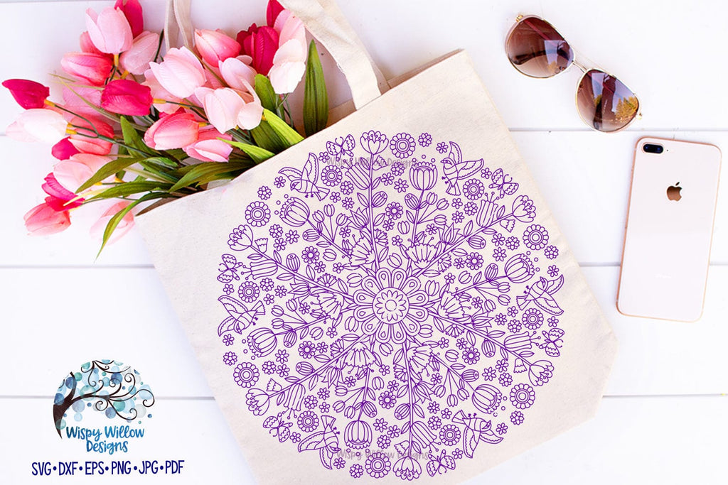 Intricate Floral Mandala SVG Wispy Willow Designs Company