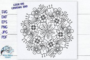 Intricate Spring Flower Mandala SVG Wispy Willow Designs Company