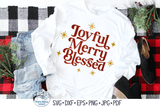 Joyful Merry Blessed SVG | Retro Christmas SVG Wispy Willow Designs Company