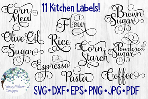 Kitchen Pantry Label SVG Bundle Wispy Willow Designs Company