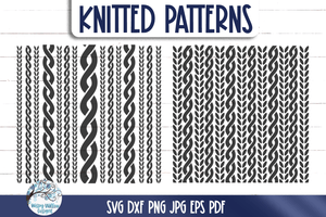 Knitted Pattern SVG Bundle | Cable Stitch Sweater Texture Wispy Willow Designs Company